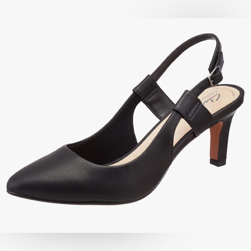 Clark's Size 11 Illaena sky black leather pumps like new